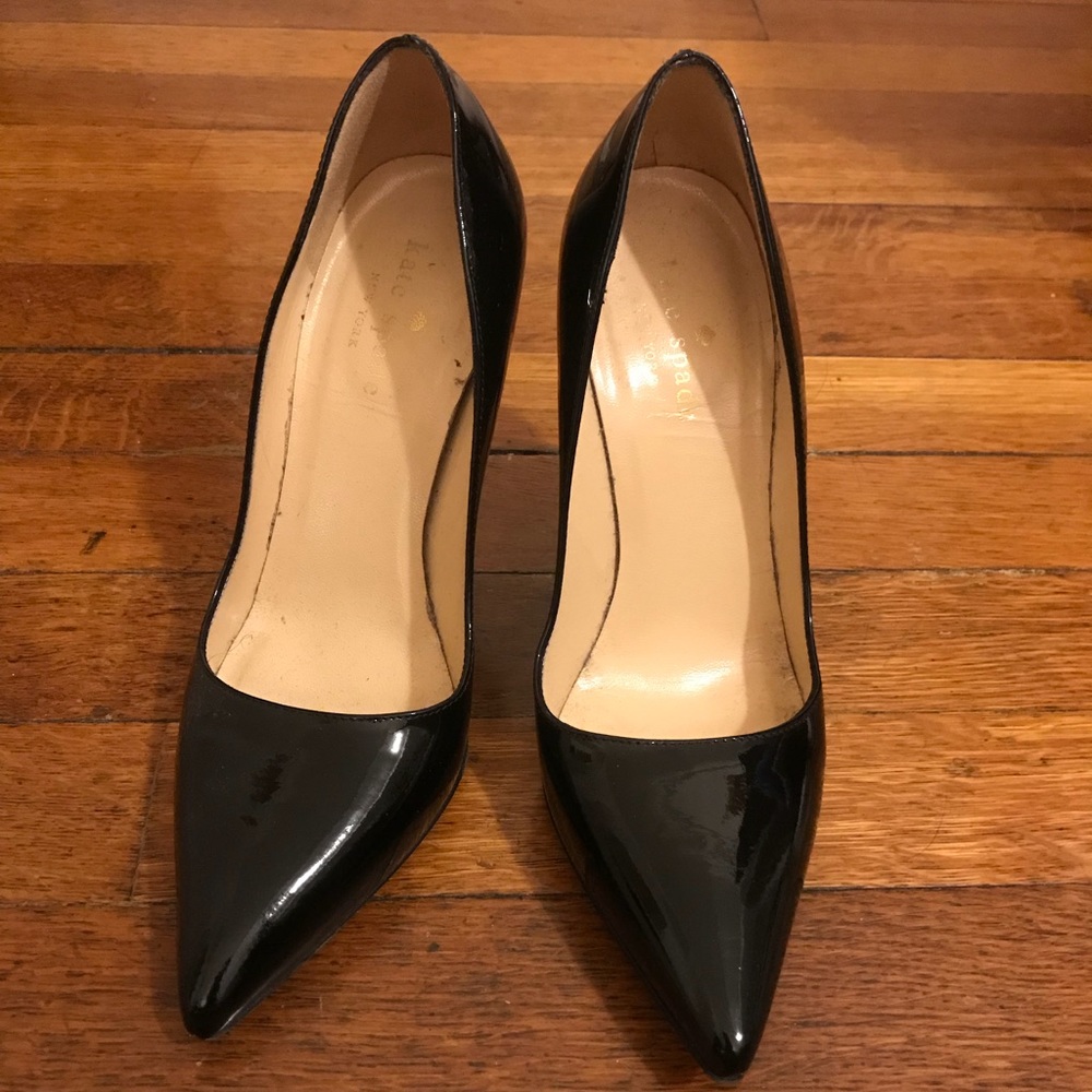 Kate Spade black patent leather stiletto heels